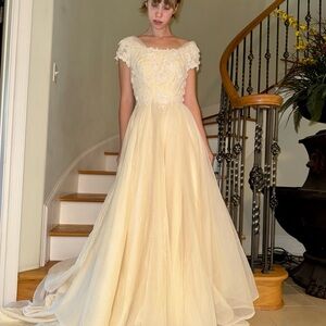 SOLD: 
60s Vintage Cream Lace Wedding Gown